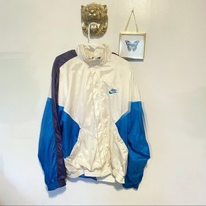 Vintage 00s Nike White & Blue Windbreaker Jacket Sz XL